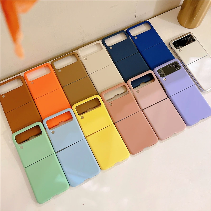 samsung galaxy z flip3 phone case Candy Color Case For Samsung Galaxy Z Flip 3 5G Full Protection Ultra Thin Hard PC Shockproof Phone Cover For Samsung Z Flip3 5G case for samsung z flip 3