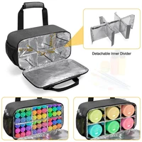 Art Supply Storage Case with Handle Strap high-capacity Acrylic Paint Organizer Bag for up to 54 Bottles (2 oz) 4