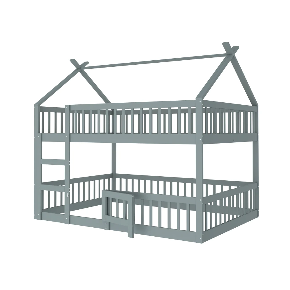 90*200cm/140*200cm Modernes Etagenbett für Kinder, Familienbett für Kinder, mit Treppe, Loft-Design, Etagenbettgestell aus massivem Holz – Detail 37