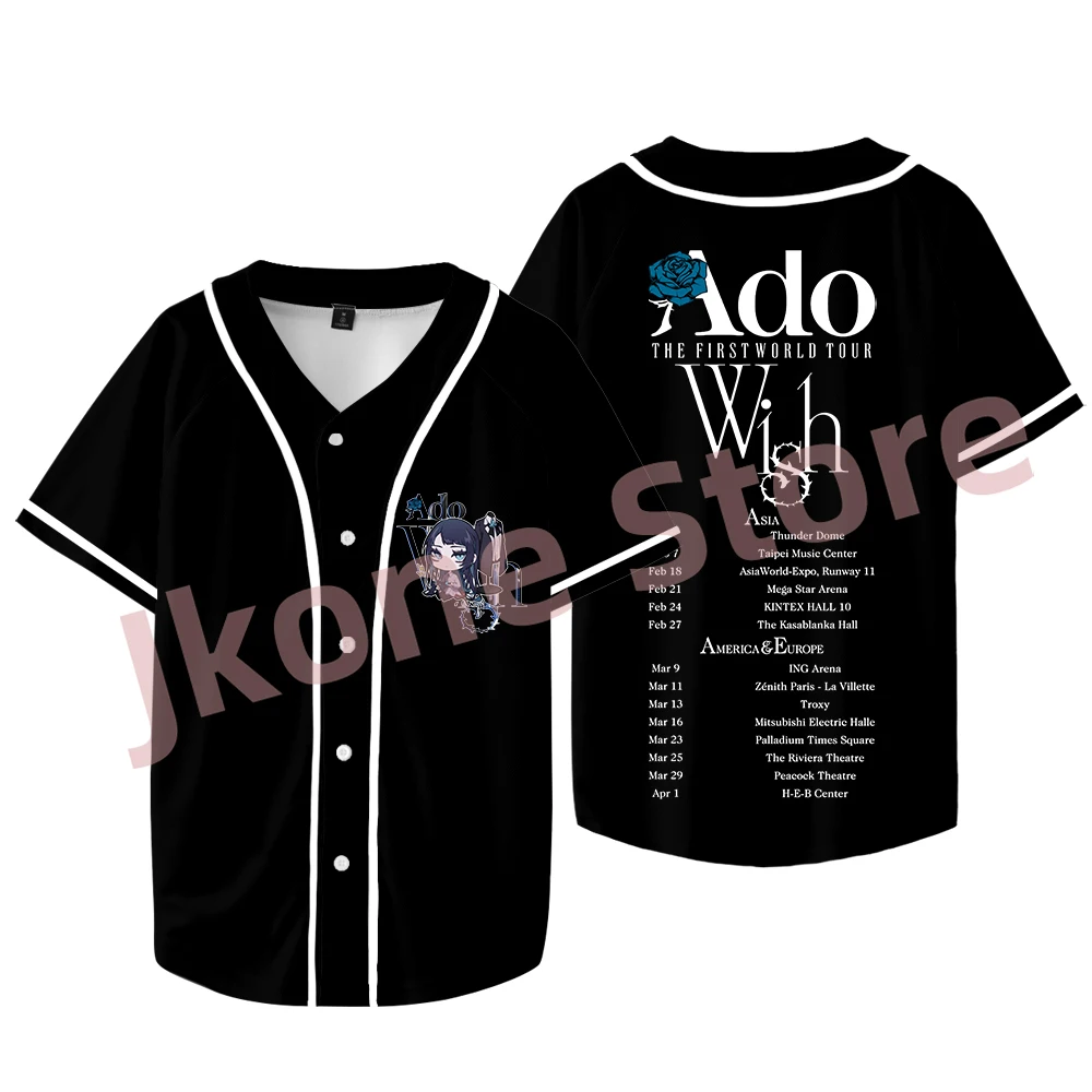 

Ado Wish Tour Merch Baseball T-shirts New Logo Tee Summer Women Men Fashion Casual Short Sleeve Top