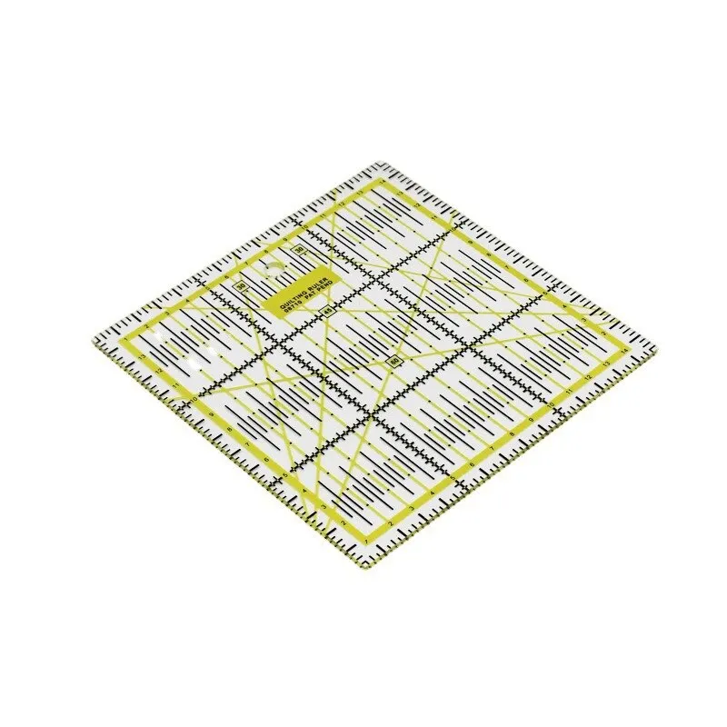 1pc Acrylic Transparent Square Quilting Ruler, Transparent Square Quilting  Ruler Fabric Cutting Ruler Transparent Acrylic Ruler Ironing Ruler, Double