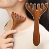 Deer Horn Head Noon Wood Massage Comb Improve Face Eye Circulation Five-Claw Scalp Massager Gua Sha Tool Back Scratcher Spa Tool 1