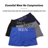 Lot de 5 Boxers Unis pour Hommes, Respirants, Très Élastiques, Confortables, Doux et Agréables pour la Peau, Sous-vêtements Décontractés pour Hommes 3
