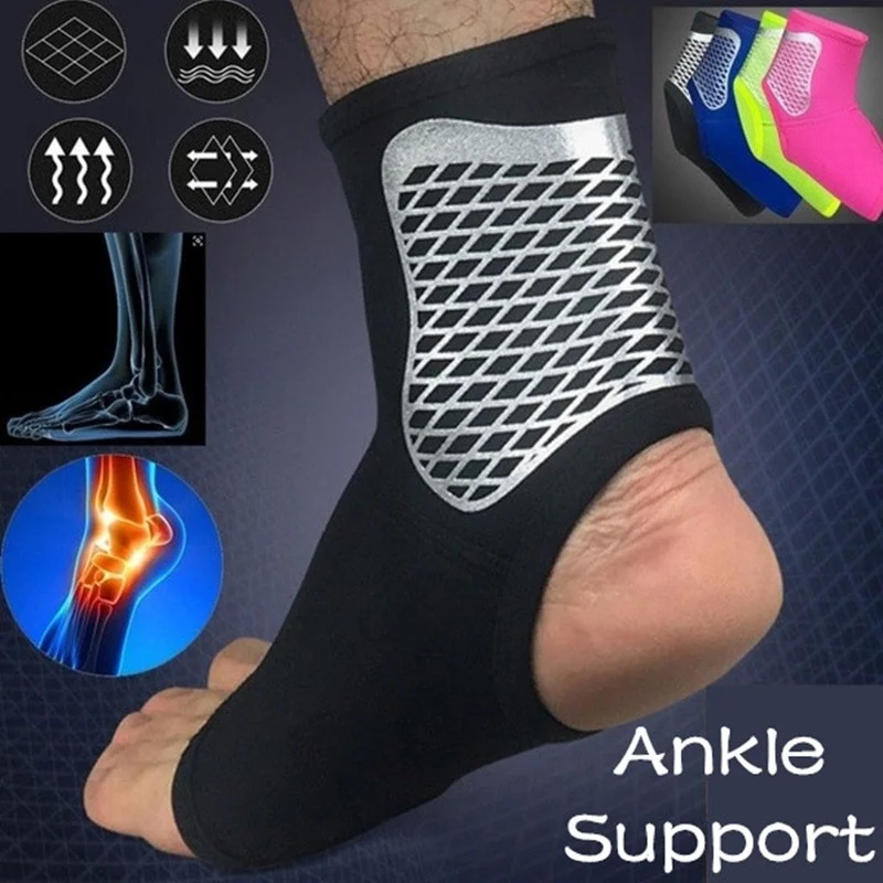 

2Pc Compression Ankle Sprain Brace Sports Fitness Foot Support Bandage Achilles Tendon Strap Protector Pain Relief for Arthritis