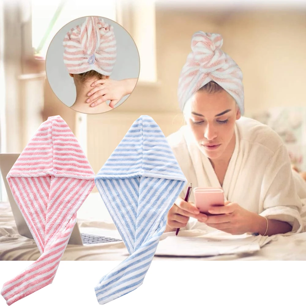 

Drying Hair Towel Dry Hair Cap Microfiber Hair Drying Wrap Strong Water Absorbent Triangle Shower Hat Wiping Hair Towel Tool