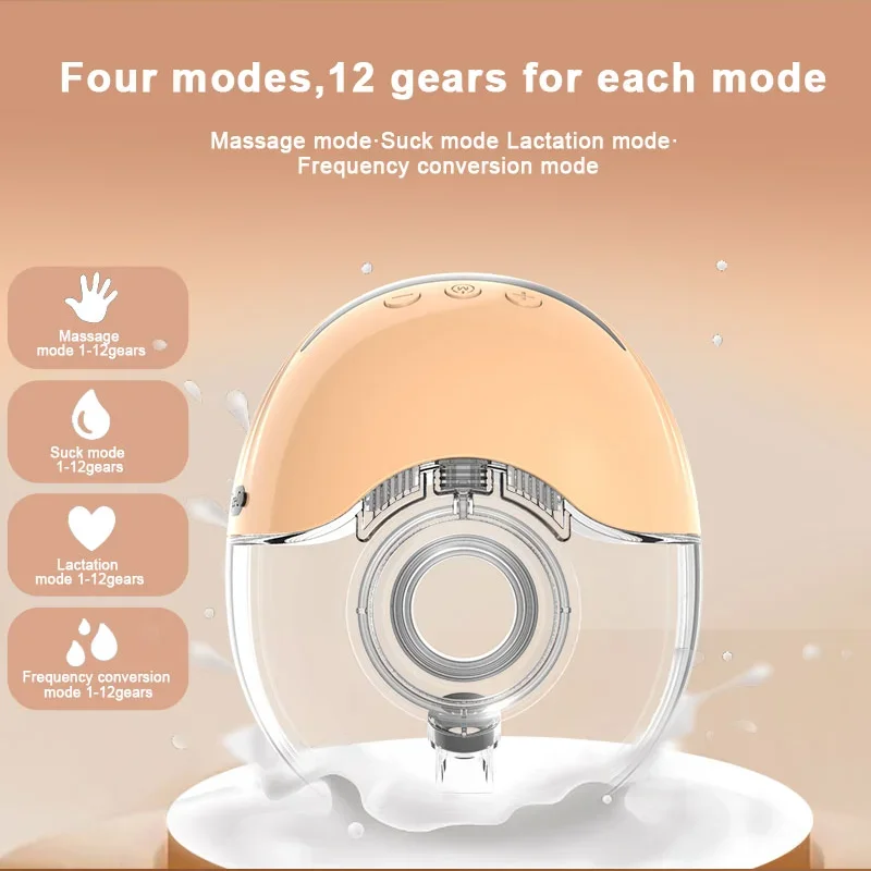Wearable Breast Milk Pump Silicone LCD Display Hands-free Electric Breast Pump Portable and Comfortable for Novice Mothers 5