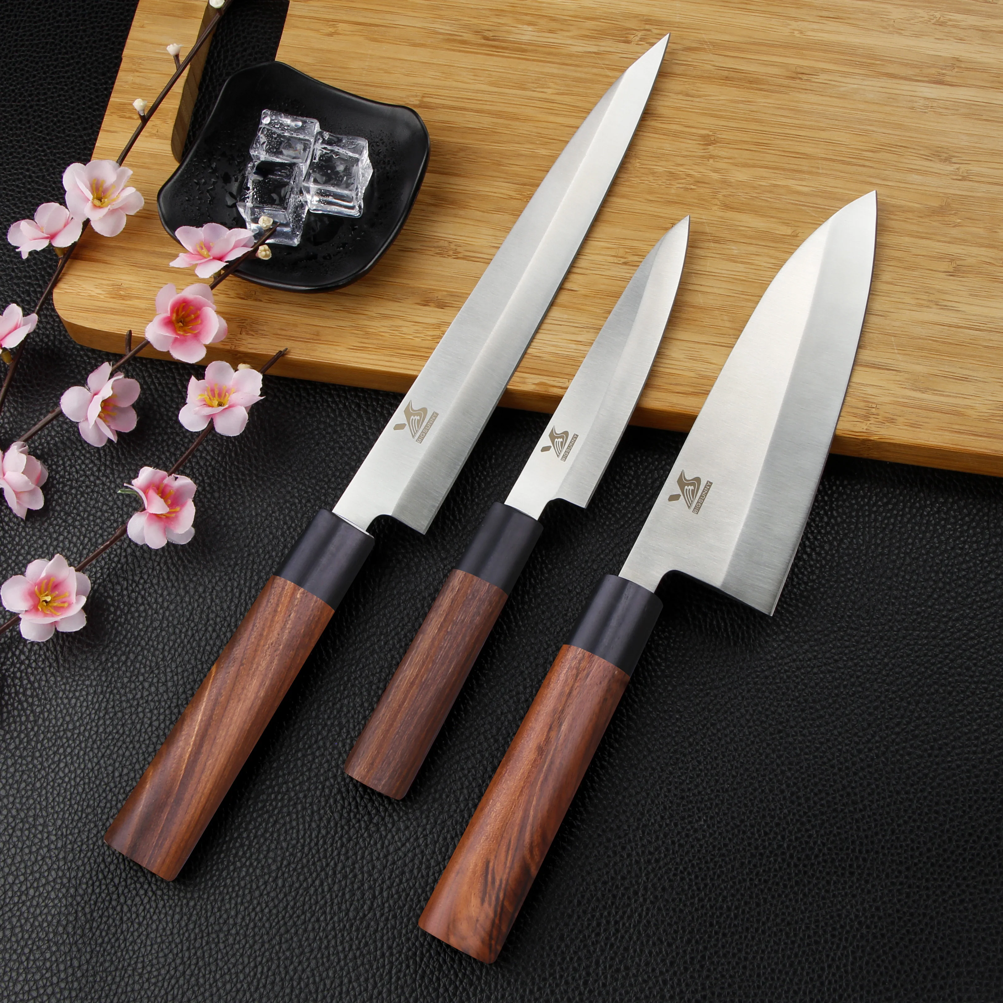 Japanese Sushi Knives Wood Kitchen Knife Sashimi Knife Set