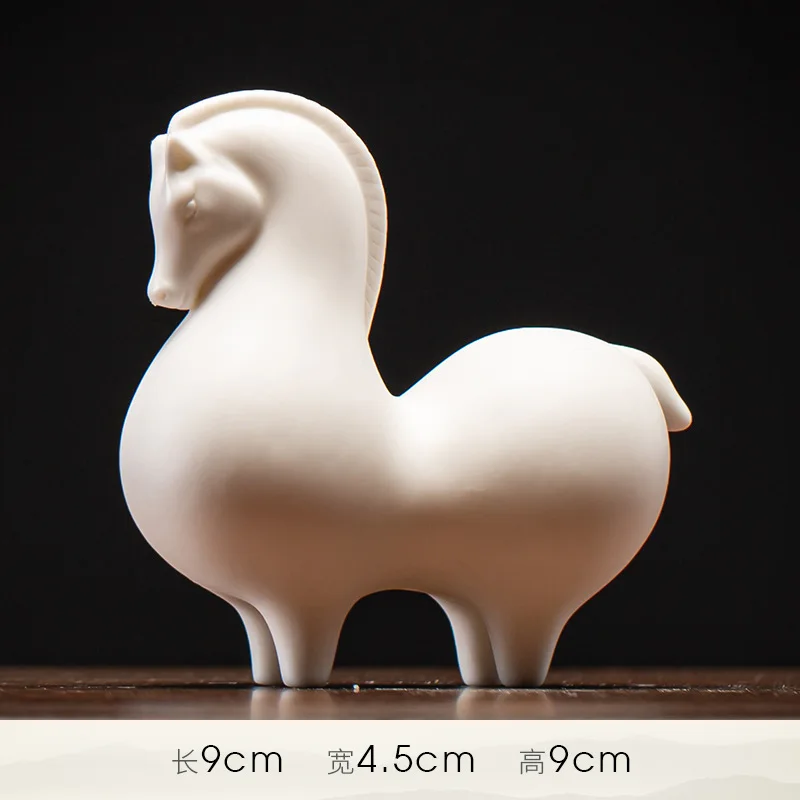 

Chinese White Porcelain Horse Statue Vintage Horse Decorative Ceramic Art Zen