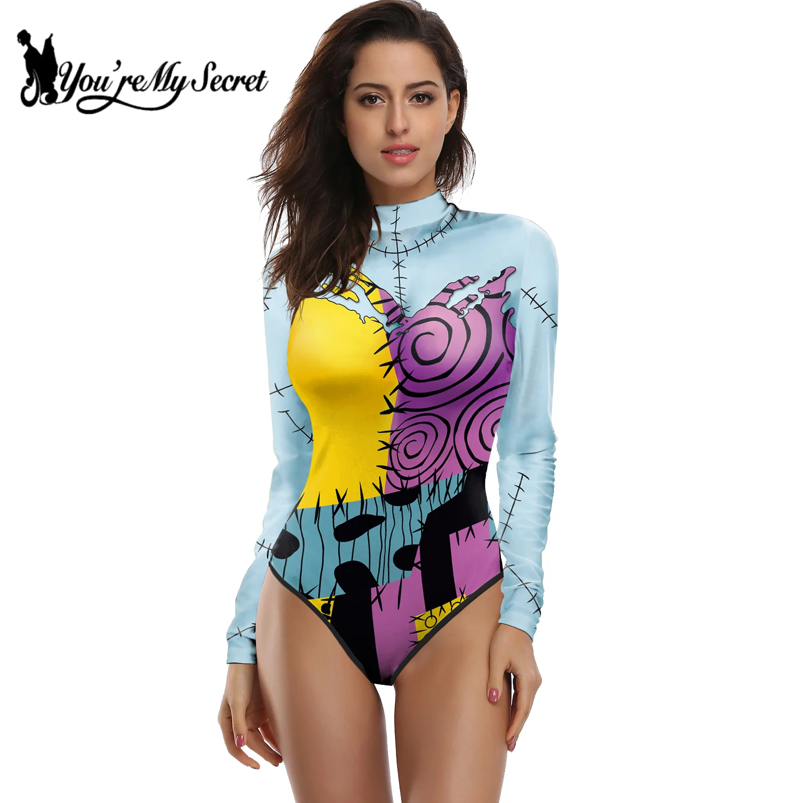 [You're My Secret] Halloween Nightmare Sally Cosplay Costume Christmas Anime Zenti Bodysuits Party Outfit Women Fancy Dress