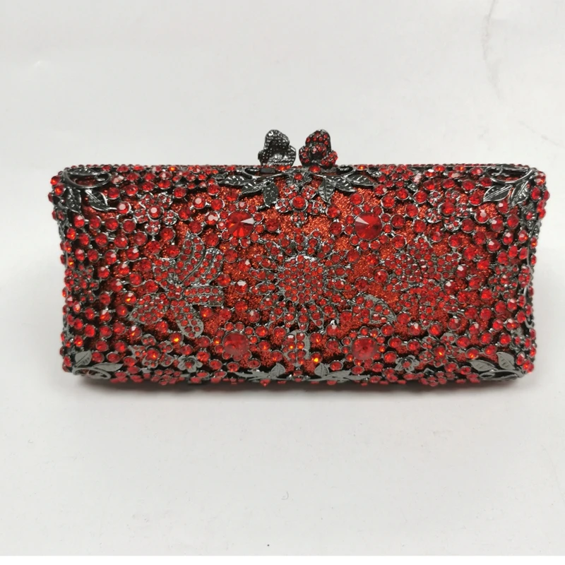 Butterfly New Designer Evening Bag Red/Blue Crystal Women Clutches Purse  Wedding Bride Bag Indian Evening Handbag Party Clutches