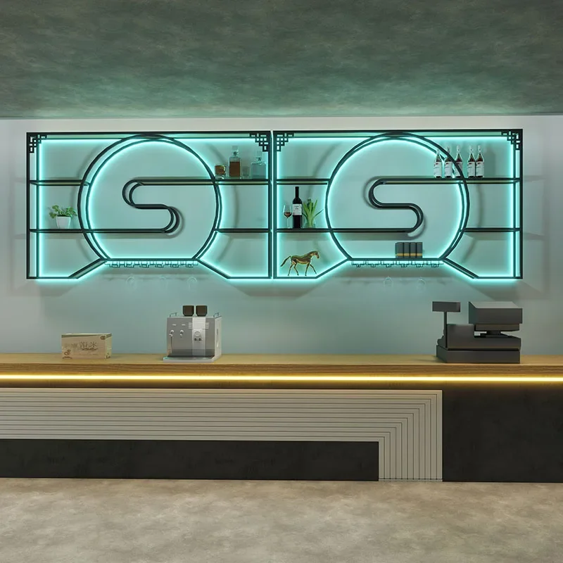 Drinks Cabinet Wine Fridge Liquor Bar For Living Room Vino Storage Glass Showcases Collection Rack Wall Shelf Canteen Furniture