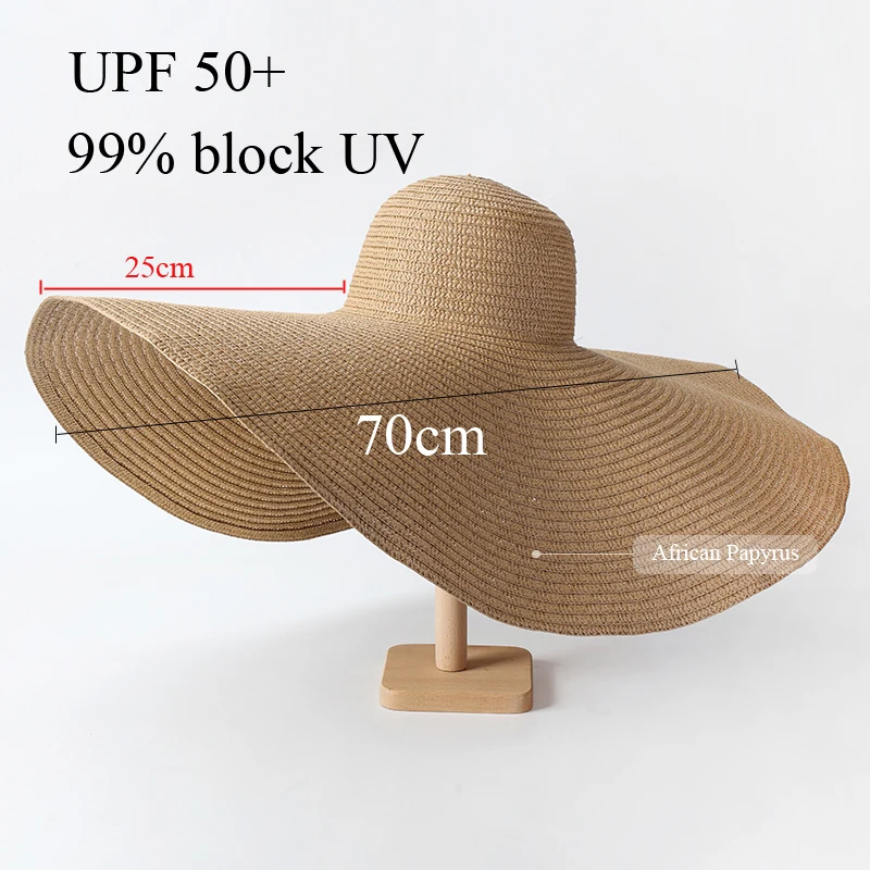 70cm Oversized Wide Brim Sun Hat Travel Large UV Protection Beach