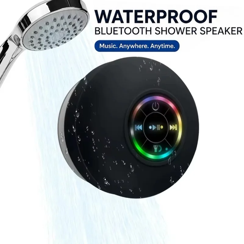 Portable Wireless Bluetooth Speaker - Mini Stereo Sound, LED, IPX4 Waterproof for Travel and Outdoor Use