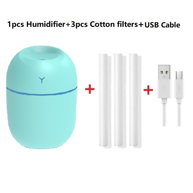 New Humidificador Mini Air Humidifier Aroma Essential Oil Diffuser Portable Humidifier for Home Car USB with LED Night Lamp