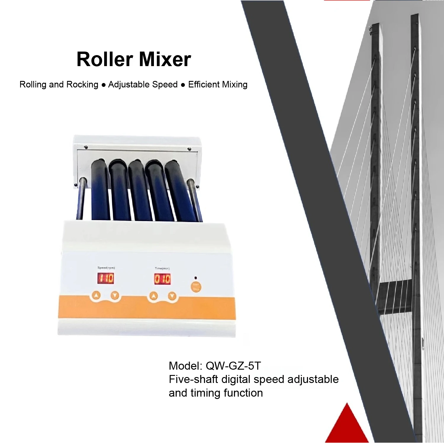 QW-GZ-5T Digital Tube Roller Mixer With Timer Laboratory Blood Tube Mixer 5 Roll