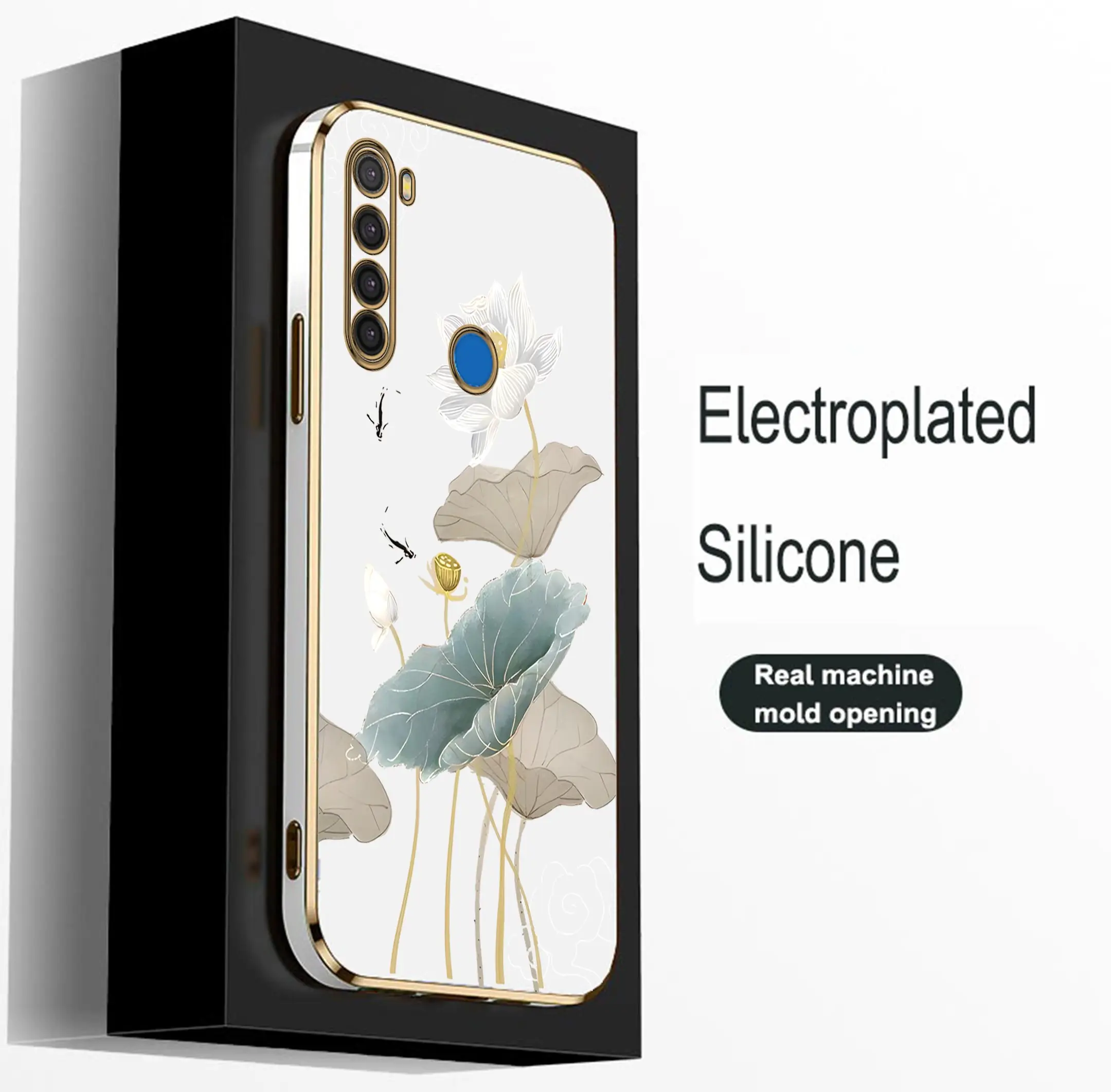 Custodia Per Telefono Con Placcatura Lotus Pond Per Xiaomi Redmi Note 8 12 Turbo 12S 11 11E 11S 10 10T 10S 9 9S Pro Plus 4G 5G Cover In Silicone