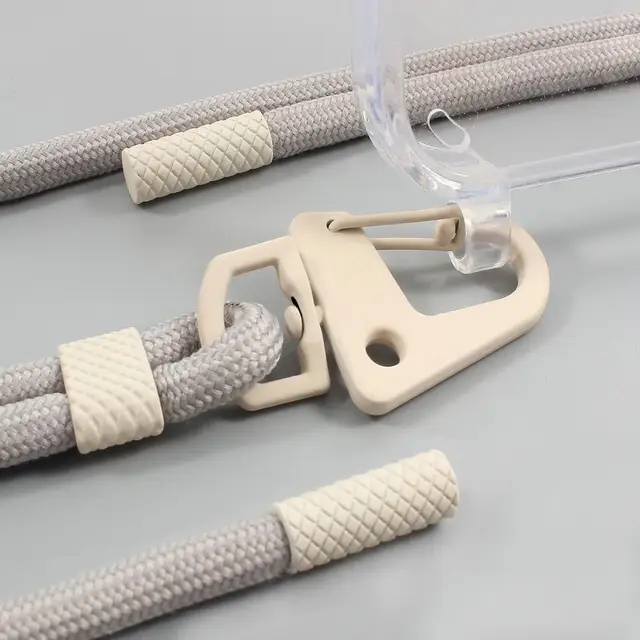 Dual Clip Rope Crossbody Lanyard Tether For Mobile Phone 160cm 6mm Detachable Adjustable Strap Bold Long Neck Hang Hook Cord 2