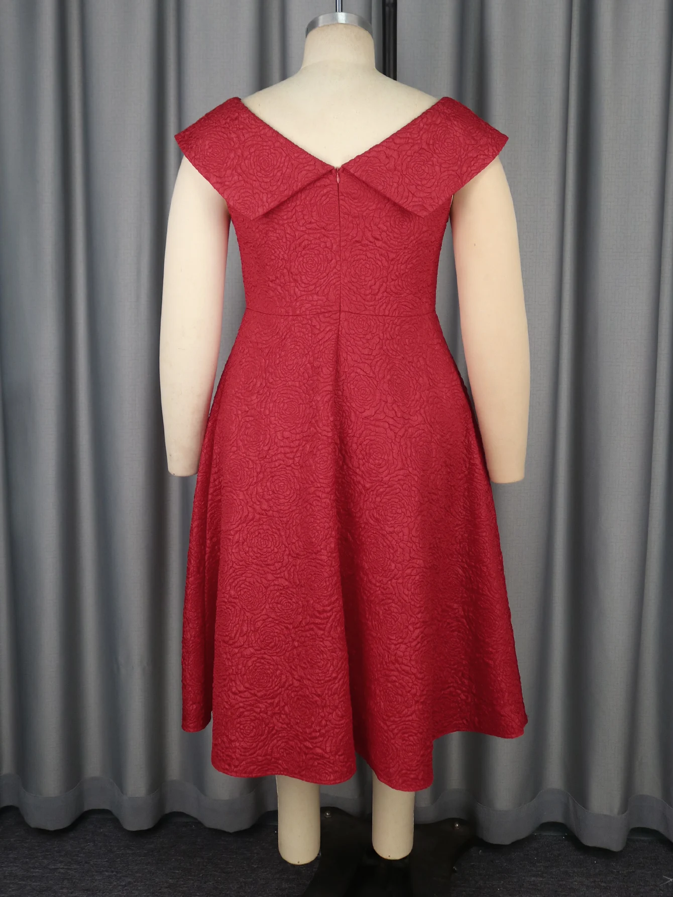 Red Jacquard A Line Dresses for Women O Neck Sleeveless High Waist Midi  Fashion Elegant Cocktail Party Dinner Prom Evening Gowns - AliExpress
