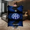 Fur Blanket Bed Inter Milan FC Logo Fluffy Plaid Hairy Blankets for Bed Throw Blankets Sofa Decoration Cobija Blanket King Size 1