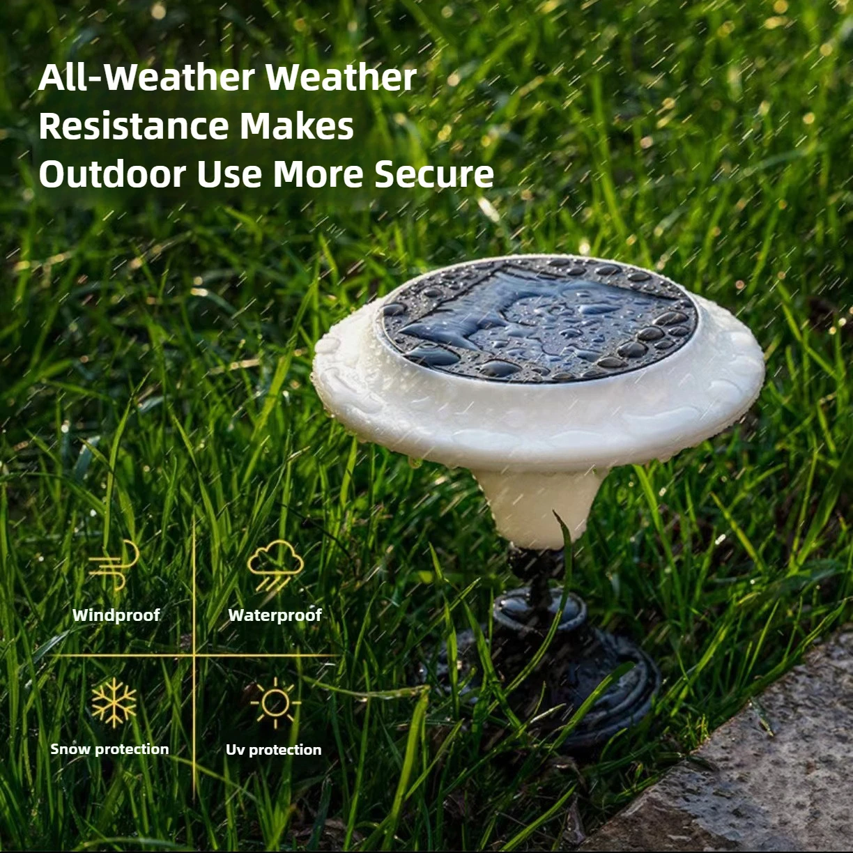 Solar Courtyard Lawn Lamp Column Lamp 2-in-1 Solar Light Lamp Head Angle Control Garden Decorative Waterproof  Atmosphere Lamp