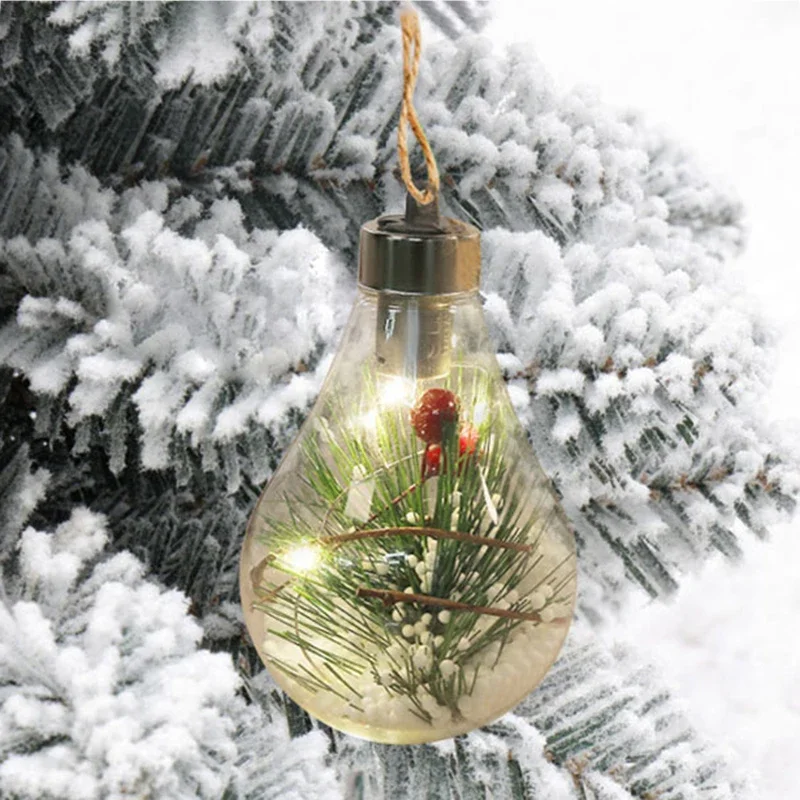 Christmas LED Bulb Decorative Light Hanging Light Christmas Ornaments Home Party Wedding New Year's Decor Transparent Night Lamp