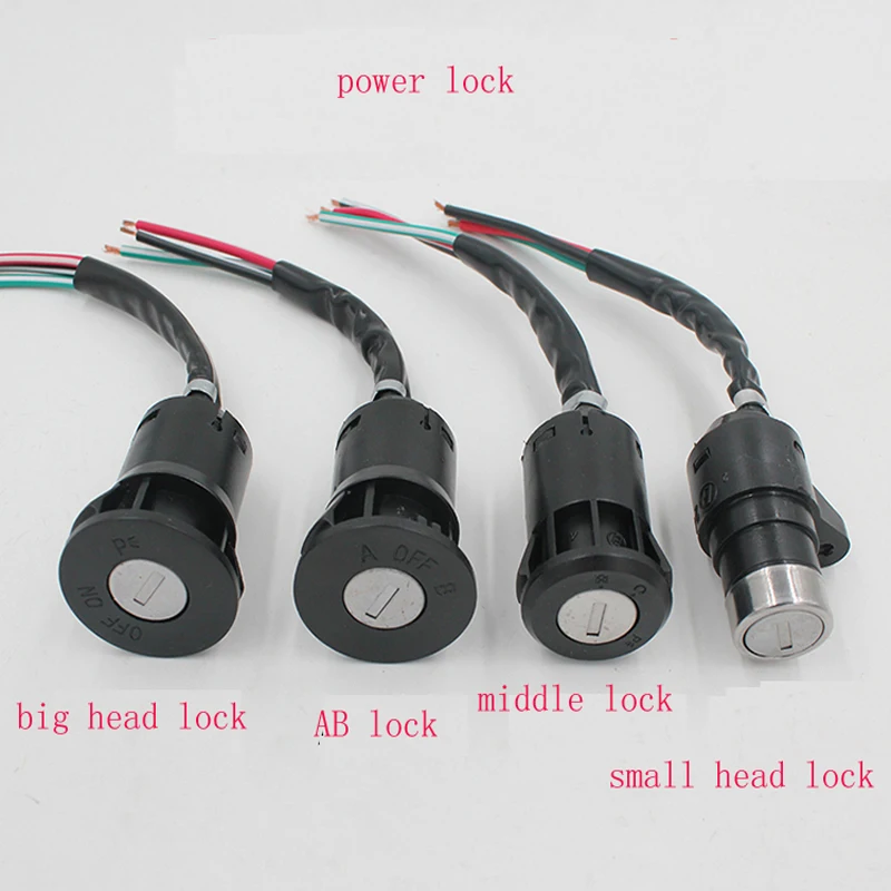 Electric Vehicle Power Lock Electric Door Lock Big Head Lock Middle Head Lock Small Head Lock Battery Car Tricycle Key Lock Swit middle connection wheelchair add on electric handbike for manual wheelchair to become electric wheelchair tricycle