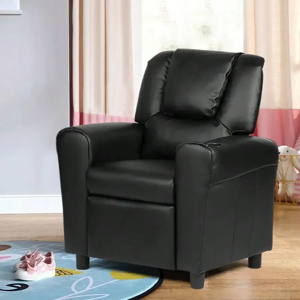 Sofa Recliner Couch Armchair W/Footrest Cup Holder Living Room Bedroom New 4