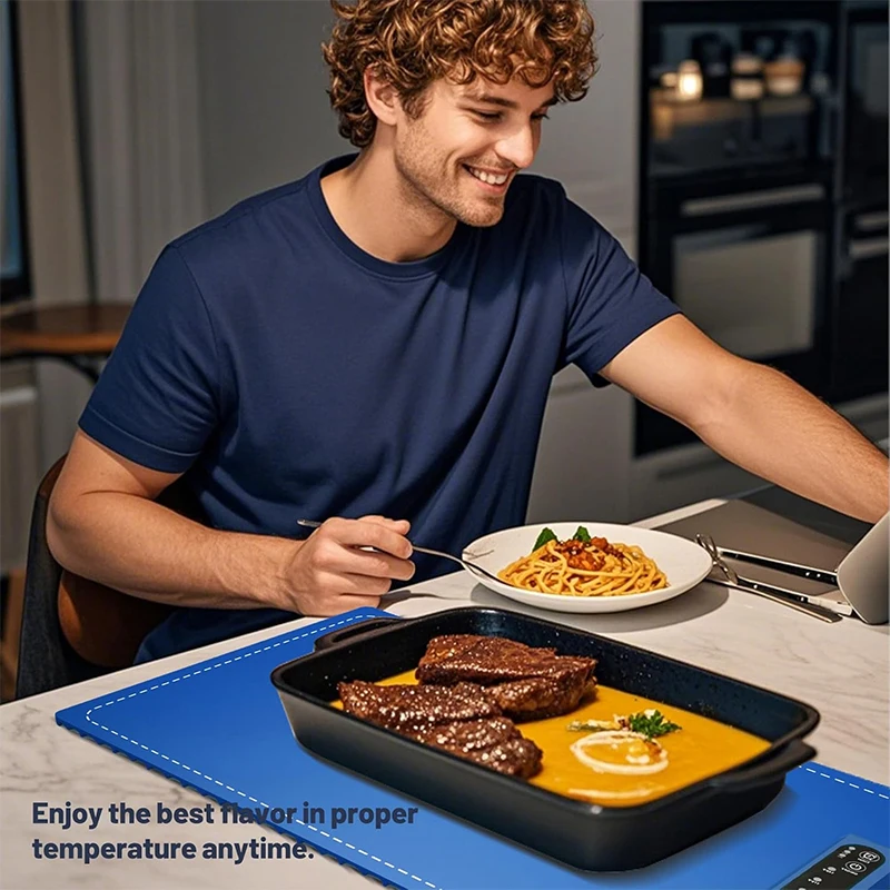 Food Warming Mat Adjustable Food Heating Pad Collapsible Silicone Hot Plate for Breakfast Defrosted food warmer plate
