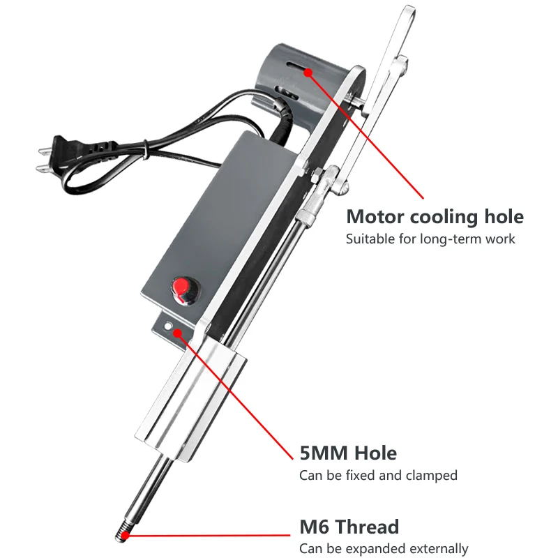 미니 텔레스코픽 선형 액추에이터 스트로크, DIY 다기능 왕복 기구 모터, 0-210rpm, 110V-220V, 20mm-120mm