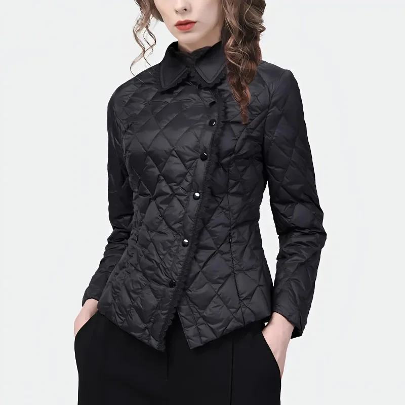 Women Parkas Short High-quality Elegant Thin Slim Waist Casual Down Cotton Jackets Coat New Autumn Female Parka Outwear