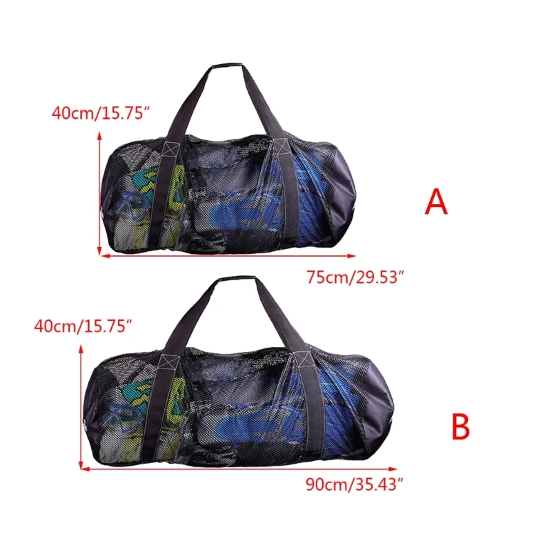 Foldable Mesh Dive Bag Durable Strong Load Bearing Wide Firm Handle Safer Swimming Storage Bag for Travelling Outdoor