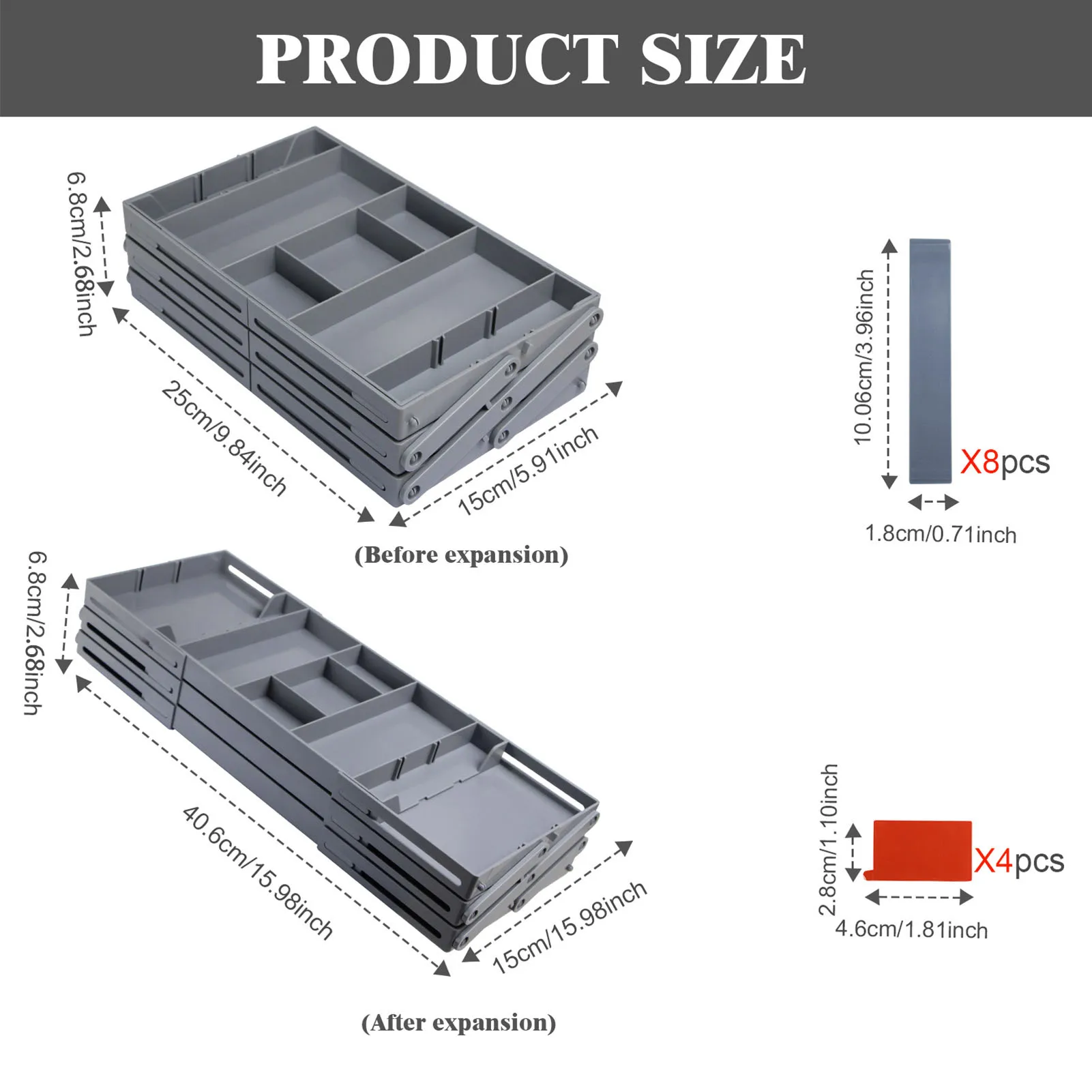 Versatile and Durable Folding Drawer Organizer Tray Set