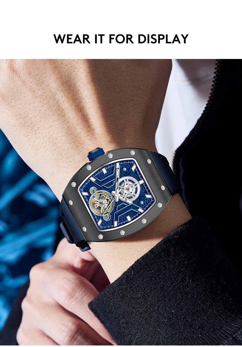 Herren- und Damenuhr 919028 Daniel Gorman Skelett-Automatikuhr Tonneau Mechanische Armbanduhr Sci-Fi-Design Reloj Hombre 2027 – Detail 4