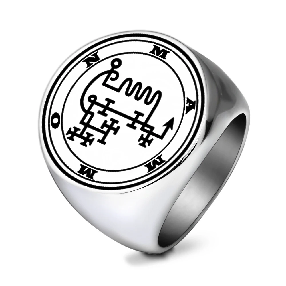Sigil of Lord Mammon Occult Magick Stainless Steel Ring