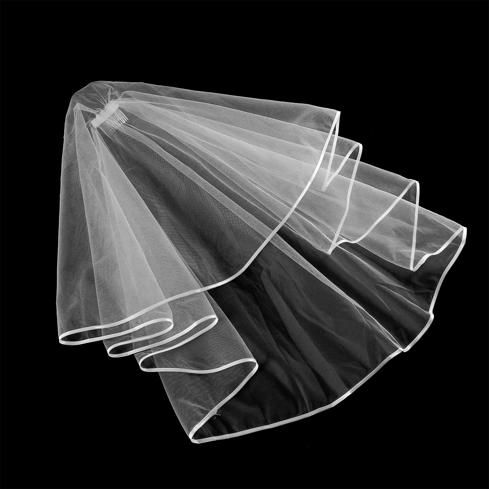 Wedding Bridal Veil with Comb 2 Tier Tulle Bridal Tulle Veil with Comb for Brides Shower Bachelorette Hen Do Night Party 2023