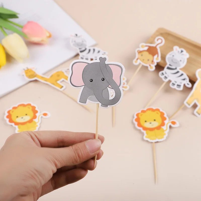 Kuchendeckel mit Safari-Tieren, Cartoon-Giraffe, Löwe, Zebra, Cupcake-Wrapper, Dschungel-Motiv, für Kinder, Jungen, wilder 1. Geburtstag, Party-Dekoration – Detail 6