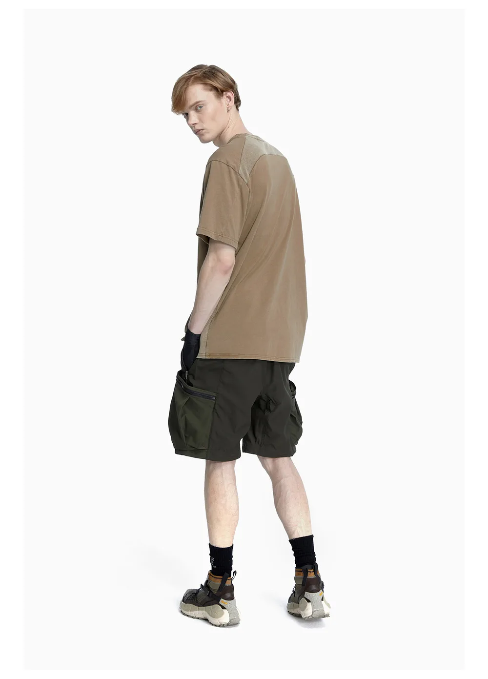 Reindee lusion 23ss 201 structural cut pure cotton t-shirt stacked structure diamond shape hem techwear gorpcore