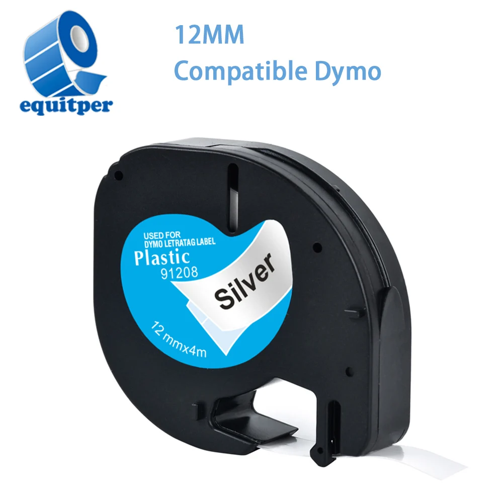 

EQUITPER 12 мм * 4 м LT 91208 совместимый с DYMO Letratag пластиковая лента LT 91208 ленты с лейблом для Dymo LT-100H Label/storage