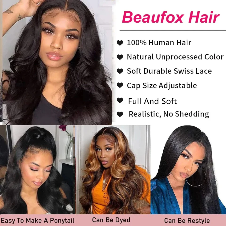 Beaufox Lace Front Human Hair Wigs For Women 6