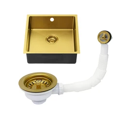 Quality Golden Kitchen Sink Strainer Plug Overflow Drain Basket Filter SUS 304 Durable Kitchen Waste Bowl Kit 114mm Replacement