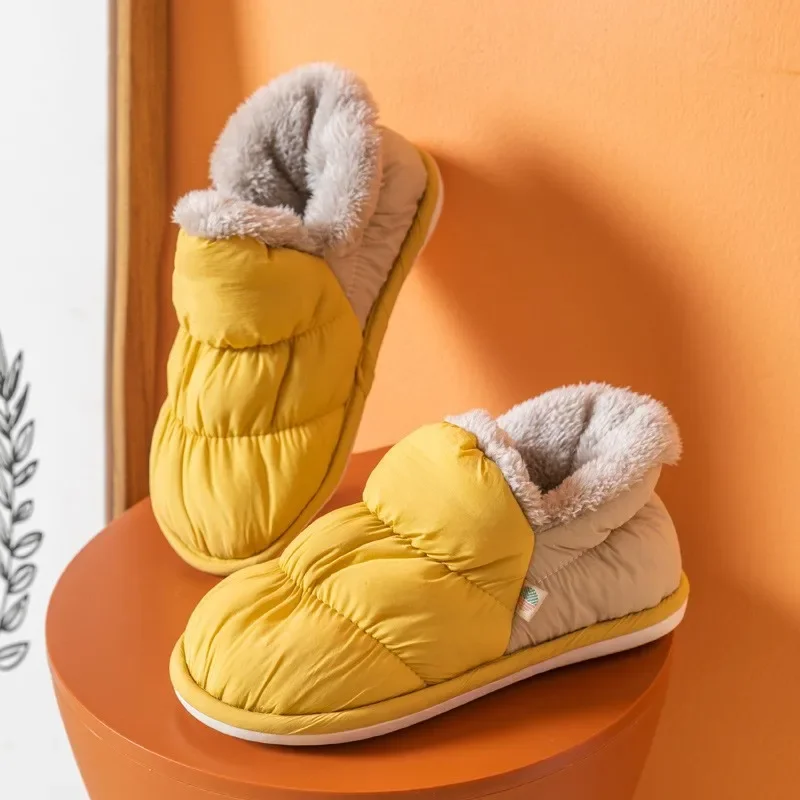 Rimocy 2025 Winter Warm Home Slippers Women Plush Waterproof Cotton Foot Slipper Female Indoor Outdoor Flat Couple Shoes Woman 3