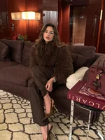 Green Fashion Oversize Plush Fur Coat For Women Elegant Soft Warm Long Sleeves Loose Jackets Winter Chic 2024 Street Outerwear ﻿ 2