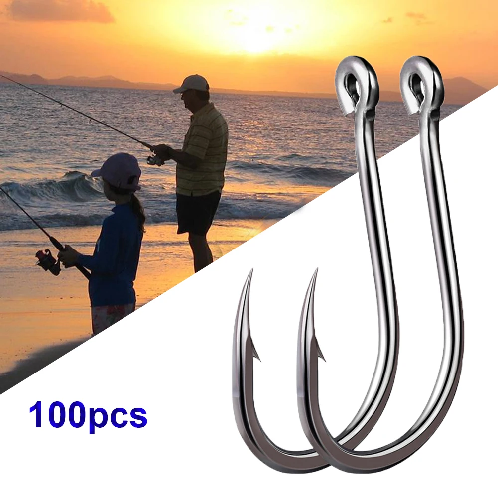 

Tackle 100pcs Fishinghook Sea Fishing Barbed High Carbon Steel Fishing Hooks Fishhooks Carp Hook Jig Hook