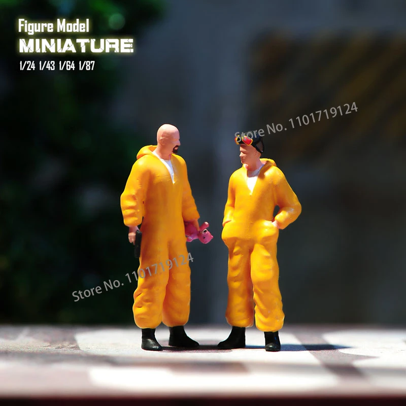 Miniatures 1/64 1/43 1/87 1/24 Walter White Jessie Pinkman Male Scene Figure Doll Unpainted Model For Car Vehicles