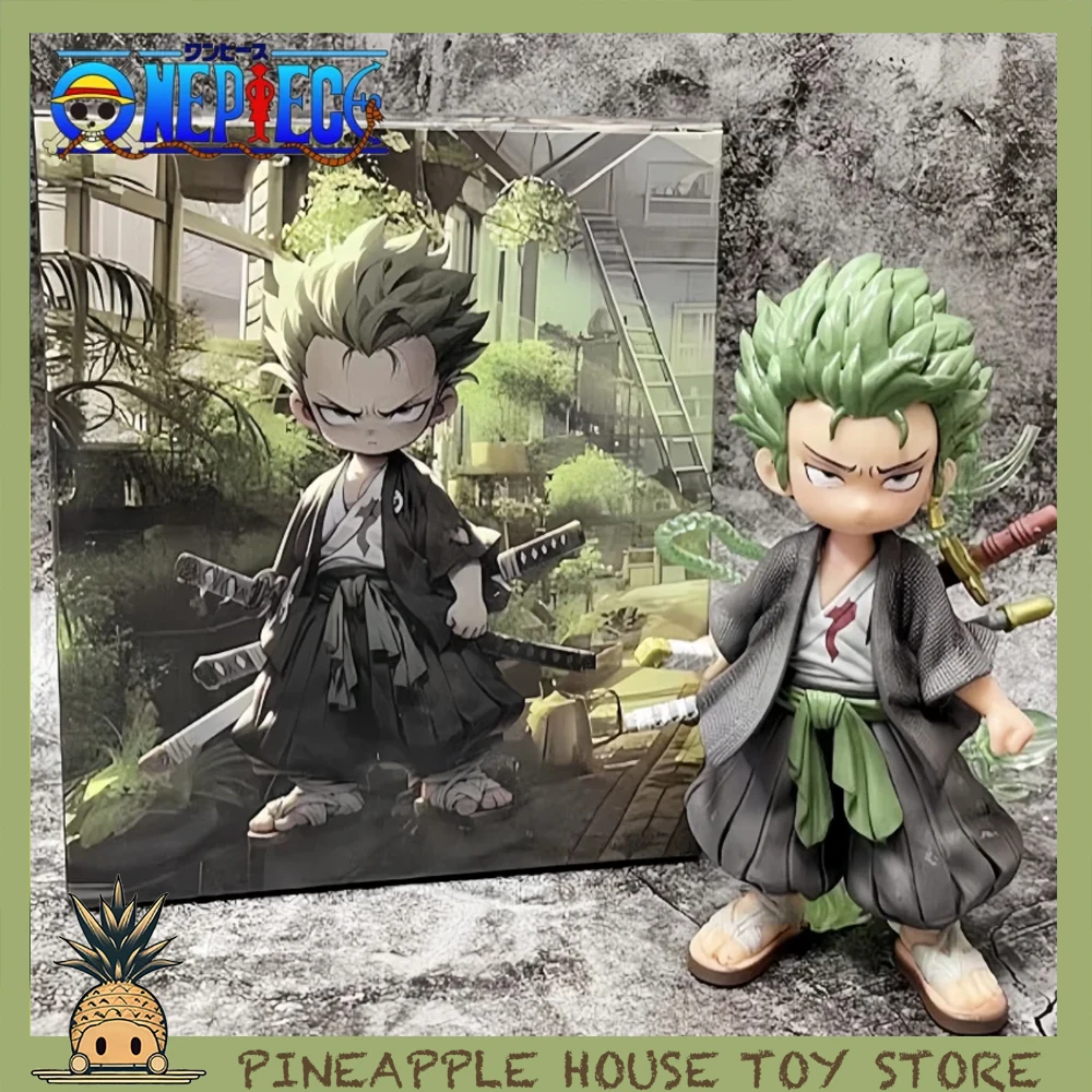 

14cm One Piece Action Figure Q Version Roronoa Zoro Anime Figurine Pvc Statue Model Ornament Collection Doll Christmas Toy Gifts