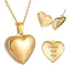Love Heart Photo Locket Charm Pendant Necklace Stainless Steel Blank Memory DIY Openable Jewelry For Men Women Gifts 1