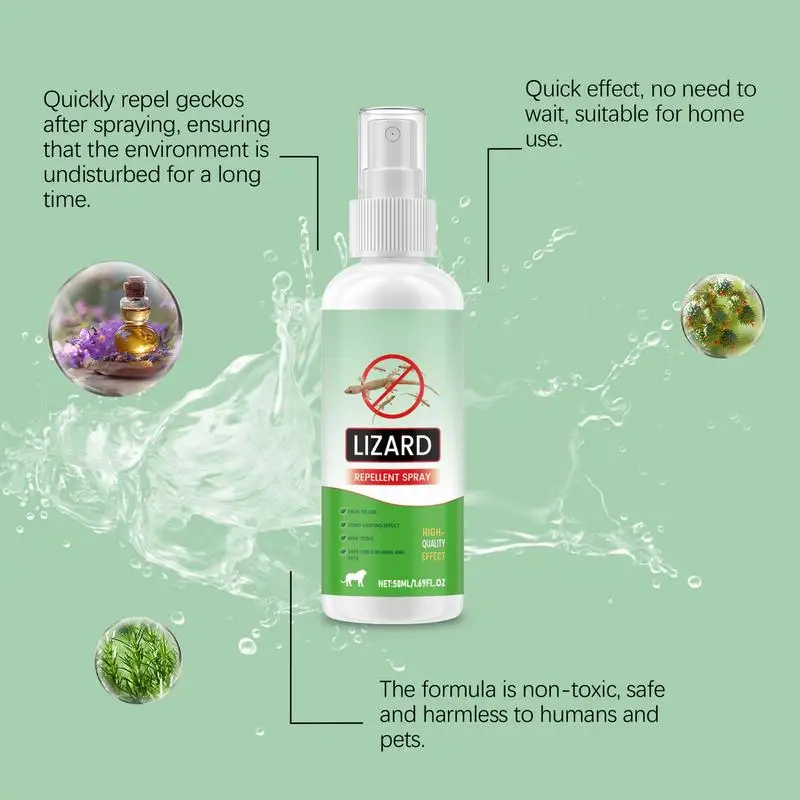 Rodents Repellents Indoor 50ml Lizard Repellents Lavender Oil Gecko Spray Powerful Reptile Deterrening Pet Safe Repel Repeller - 6