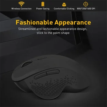 Wireless Mouse Ergonomic Computer Mouse PC Optical Mause with USB Receiver 6 buttons 2.4Ghz Wireless Mice 1600 DPI For Laptop 2
