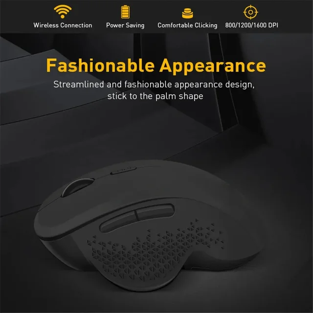 Wireless Mouse Ergonomic Computer Mouse PC Optical Mause with USB Receiver 6 buttons 2.4Ghz Wireless Mice 1600 DPI For Laptop 2