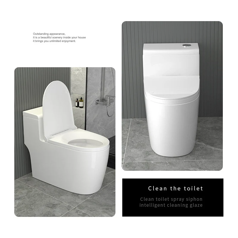 New Fashion Modern Design Bathroom Floor Standing Ceramic Integrated Toilet Seat with Seat Cover